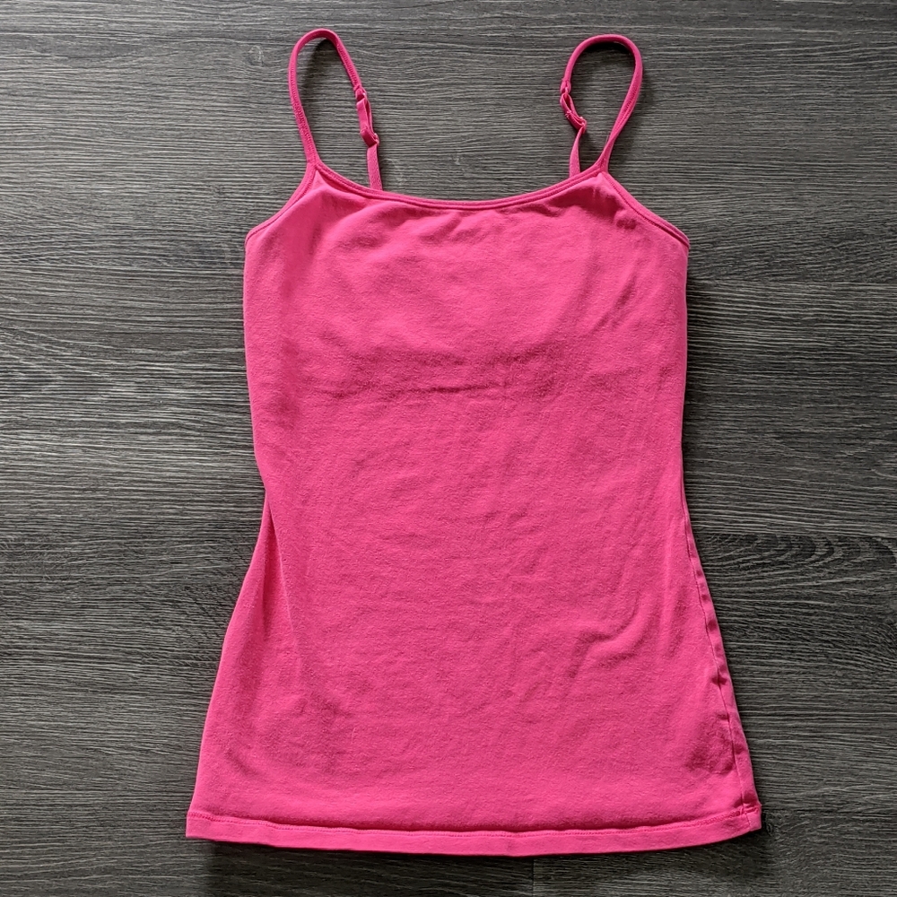 Hot Pink Solid Express Spaghetti Strap Cami With … - image 1